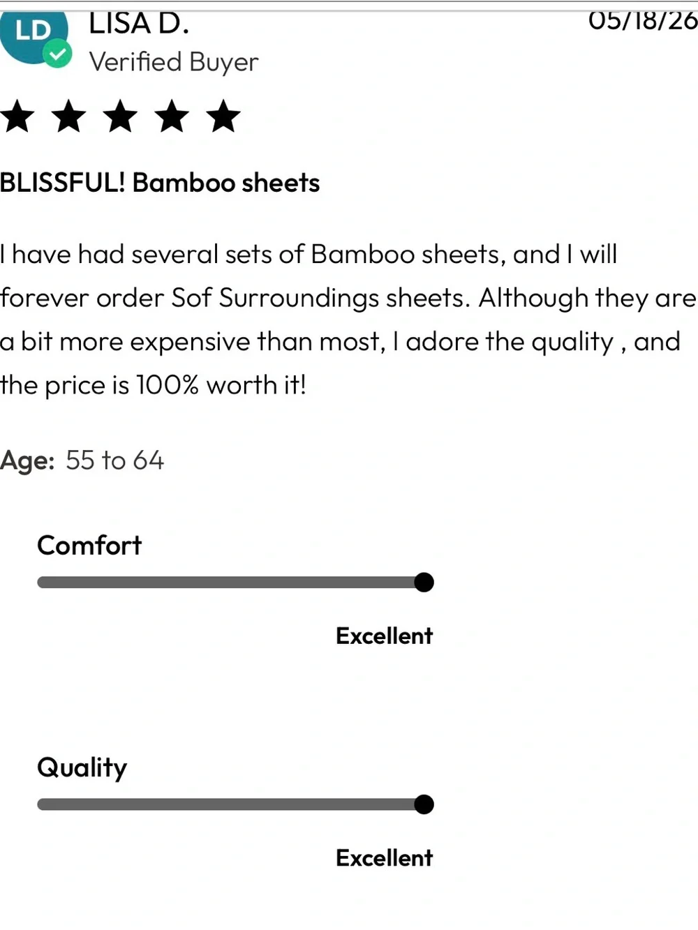 New Queen set: Soft Surroundings blissful bamboo printed watercolor print.